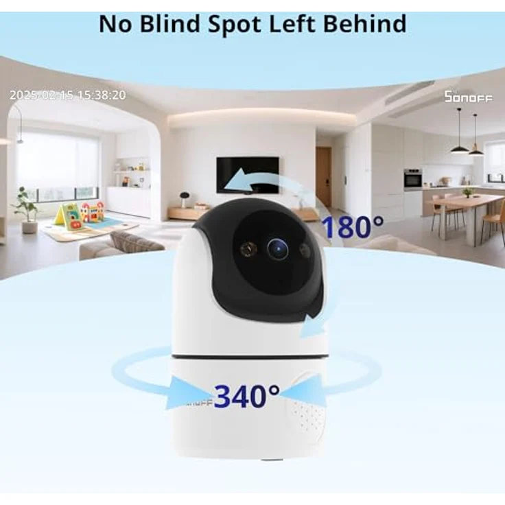 SONOFF CAM-PT2, Indoor Überwachungskamera 1080P mit 360°-Sicht, Bewegungserkennung, Farb-Nachtsicht, Zwei-Wege-Audio, Privatsphäre-Modus, kompatibel mit Alexa & Google Home – Bild 4