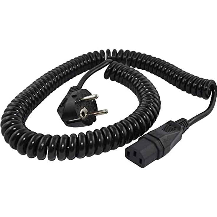 HAWA R6504 Kaltgeräte Anschlusskabel Schwarz 3.8m Spiralkabel – Bild 2