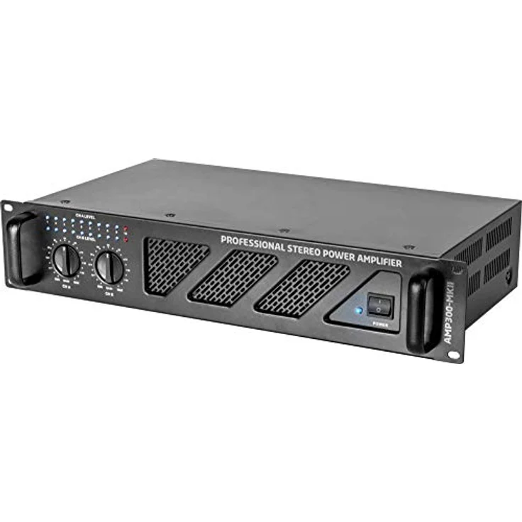 AMP300-MKII - IBIZA - Professioneller 2x240W PA-Verstärker mit RCA/Klinkeneingängen und Speakon-/Klemmenausgängen - 19" Rack - Schwarz – Bild 2