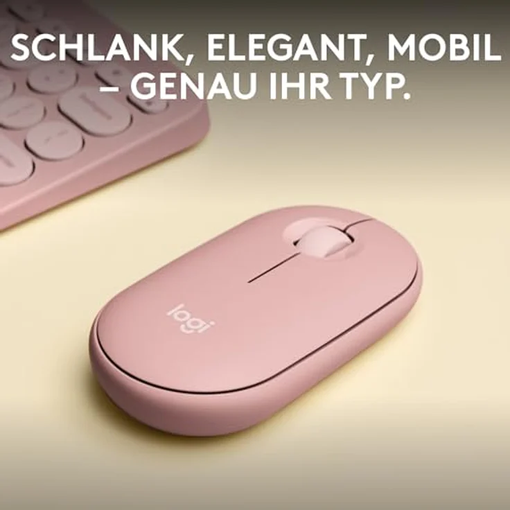 Logitech M350s Maus (Bluetooth, 4.000 DPI, Energiesparmodus) in Pebble Mouse 2 Design, recycelter Kunststoff, Blau – Bild 2