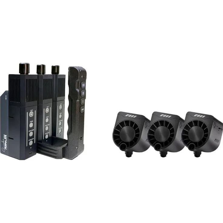 Project Management Institute SmokeNINJA-PRO Trident Kit, kabellose Nebelmaschine mit 3 Einheiten für kreative Effekte