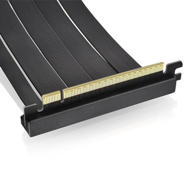 Thermaltake PCI-E 4.0 Dual 90° Riser Cable 130mm Black - Ultimatives Hochgeschwindigkeitskabel mit 2x 90°Adapter und EMI-Abschirmung - Preisvergleich – Bild 4