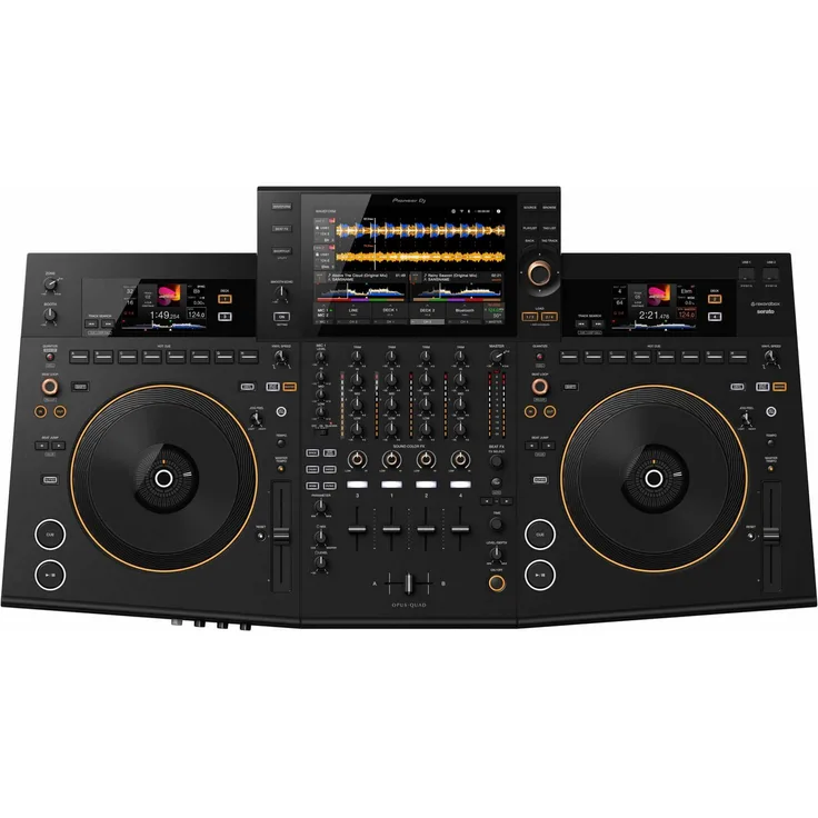 Pioneer DJ OPUS-QUAD, 4-Deck All-in-One DJ-Controller mit Fullsize Jogwheels, mattschwarz, rekordbox- und Serato DJ Pro-kompatibel