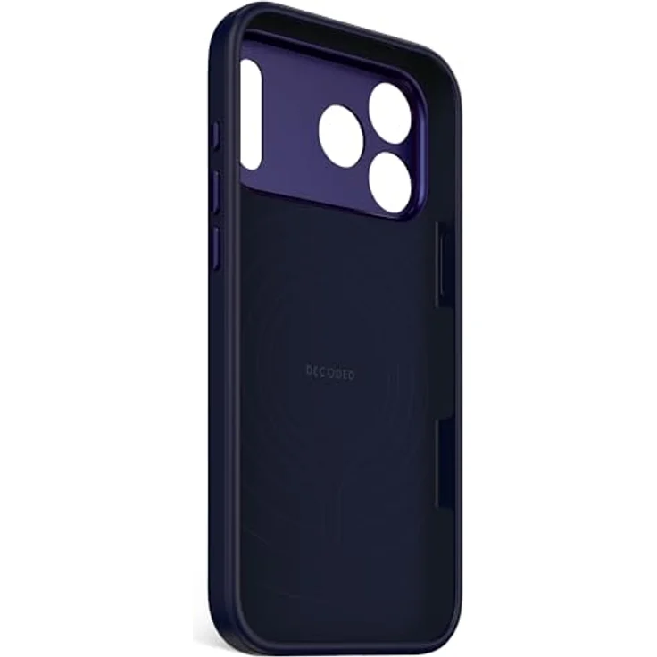 Decoded Silikonhülle für iPhone 17 Pro Max, Antibakterielle Beschichtung, MagSafe Kompatibel, Fallschutz, Kratzfest, Metallknöpfe, Dunkel Blau – Bild 3