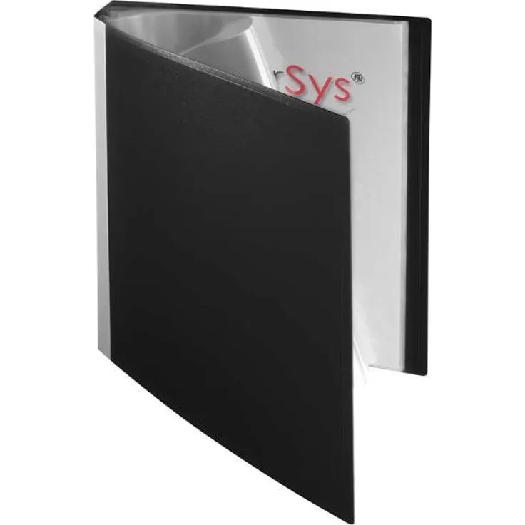 FOLDERSYS Präsentationsordner Sichtbuch mit Rücken zum Selbstgestalten 40 Hüllen, DIN A4, schwarz