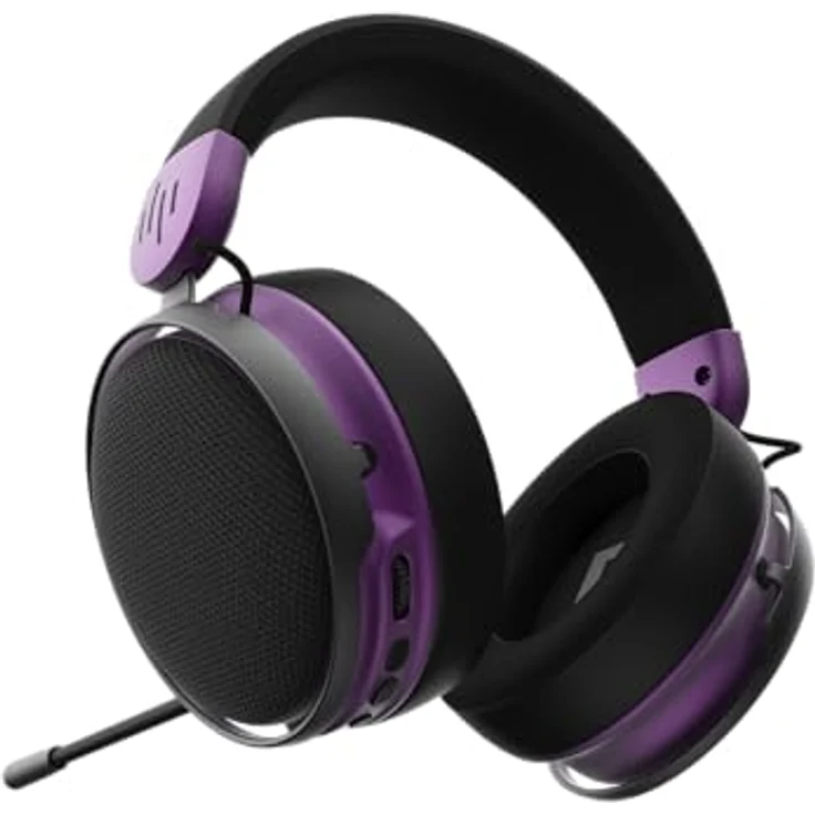Dark Project Dpp Sono Wless Black, Kabelloses und kabelgebundenes Gaming Headset mit 53 mm Treiber, Schwarz, Violett – Bild 5