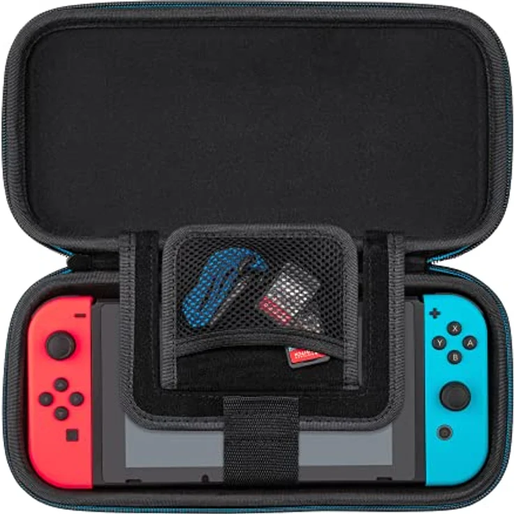 PDP Gaming Offiziell Lizenziert Switch Pull-N-Go Travel Case - Mario - Semi-Hardshell PRotection - PRotective PU Leather - Holds 14 Games and Controller - Works mit Switch OLED and Lite – Bild 4