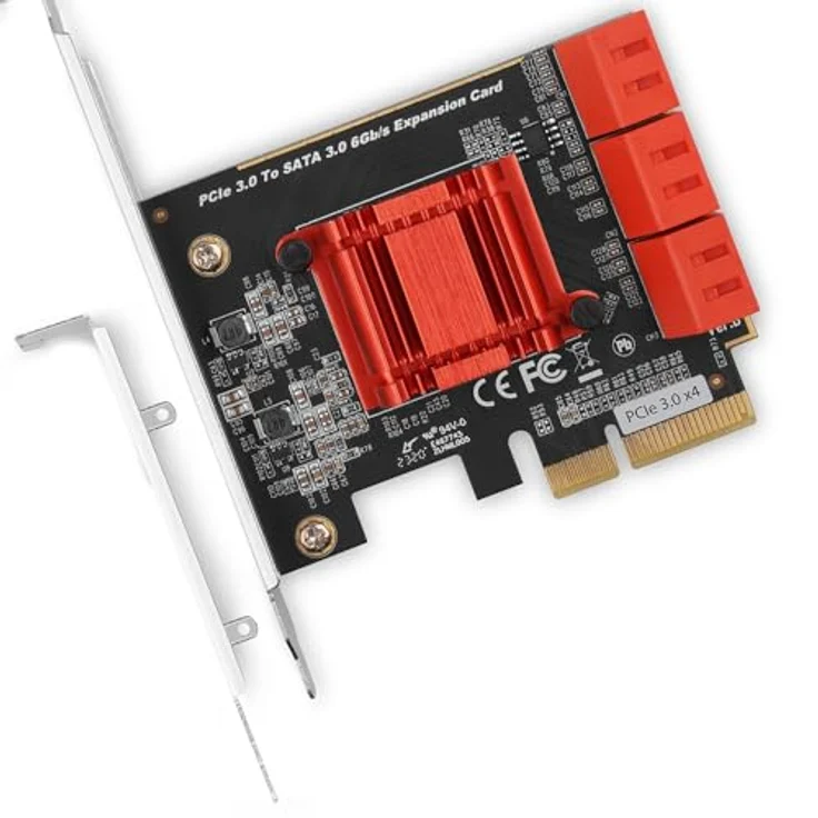 AXAGON PCES-SA6 Netzwerkkarte, Interne SATA Adapter, Marke - AXAGON, Farbe - Schwarz – Bild 2