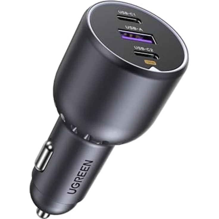Ugreen EC705 Autoladegerät 130W, 2x USB-C und 1x USB-A, Grau – Bild 1