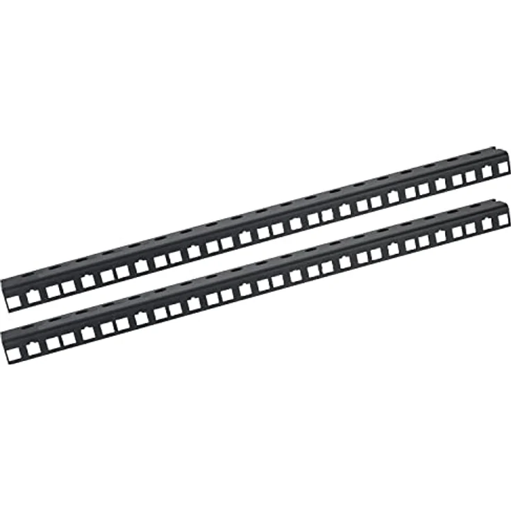 HMF 66810-02 Rackschiene für Serverschrank, 2 Stück, 10 Zoll, 10 HE, aus stabilem Stahlblech, schwarz – Bild 1