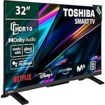 TOSHIBA 32WV2E63DG 32'' (80 cm) LED-Fernseher, HD Ready 1366x768, Smart TV mit DTS Virtual:X, 2x HDMI, Bluetooth, kompatibel mit Alexa und Google Sprachassistenten