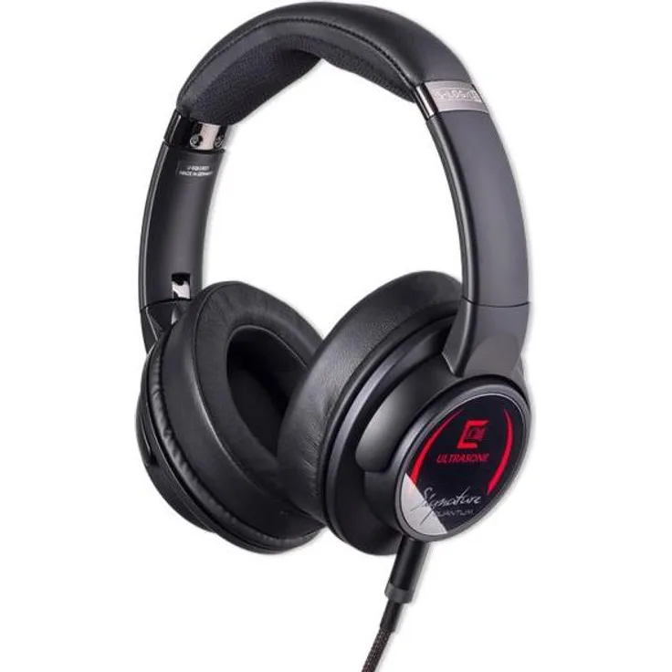 Ultrasone Signature Quantum, professioneller High-End Kopfhörer mit S-Logic5 Technologie, geschlossener Bauweise und Alukoffer, schwarz-rot