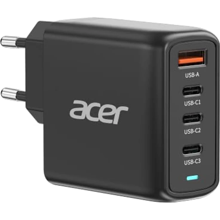 Acer 100W GaN Charger, USB-Ladegerät mit 1x USB-A und 3x USB-C Anschluss, kompatibel mit Smartphones, Tablets und Notebooks – Bild 1