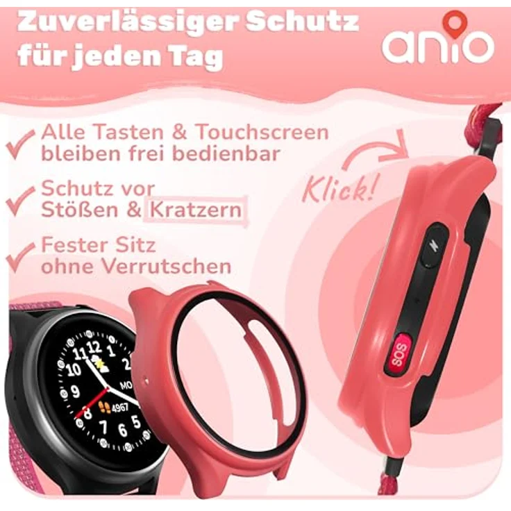 Anio Protector Case 2.0 für Anio 6, robuste Schutzhülle aus hochgradigem Kunststoff, in Hibiskus, Blau, Schwarz und Transparent – Bild 5