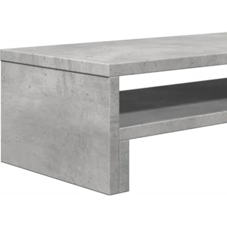 vidaXL Monitorständer Betongrau, Holzwerkstoff mit Stauraum, 54x22x15 cm, max. Belastbarkeit 25 kg – Bild 8