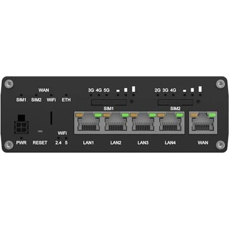 Teltonika RUTM56, leistungsstarker Router mit 5G/4G Unterstützung, Dual-Band Wi-Fi 5 und 4-Port-Switch, Schwarz – Bild 4