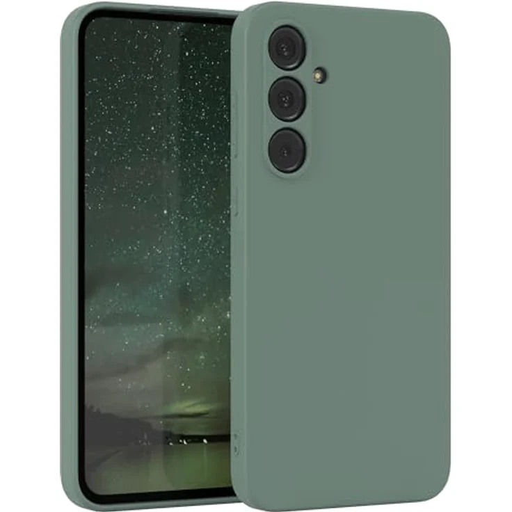 EAZY CASE Silikonhülle für Samsung Galaxy A55, stoßfeste TPU Schutzhülle in Dunkelgrün mit Kameraschutz, dünnes Design, kompatibel mit kabellosem Laden – Bild 1