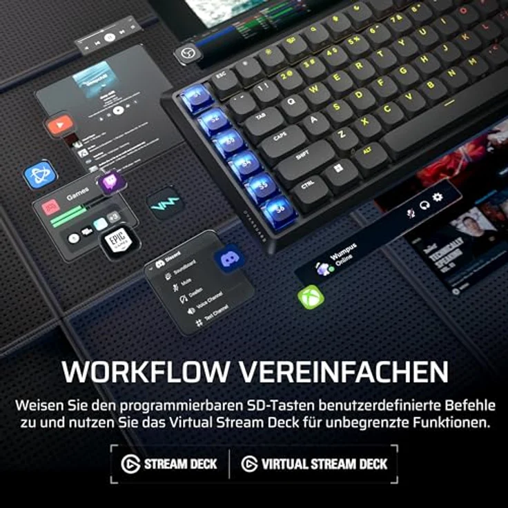 Corsair Vanguard Air 99 Wireless Gaming-Tastatur, optisch-mechanisch mit 8K Polling, Low Profile, DE-Layout - schwarz – Bild 6