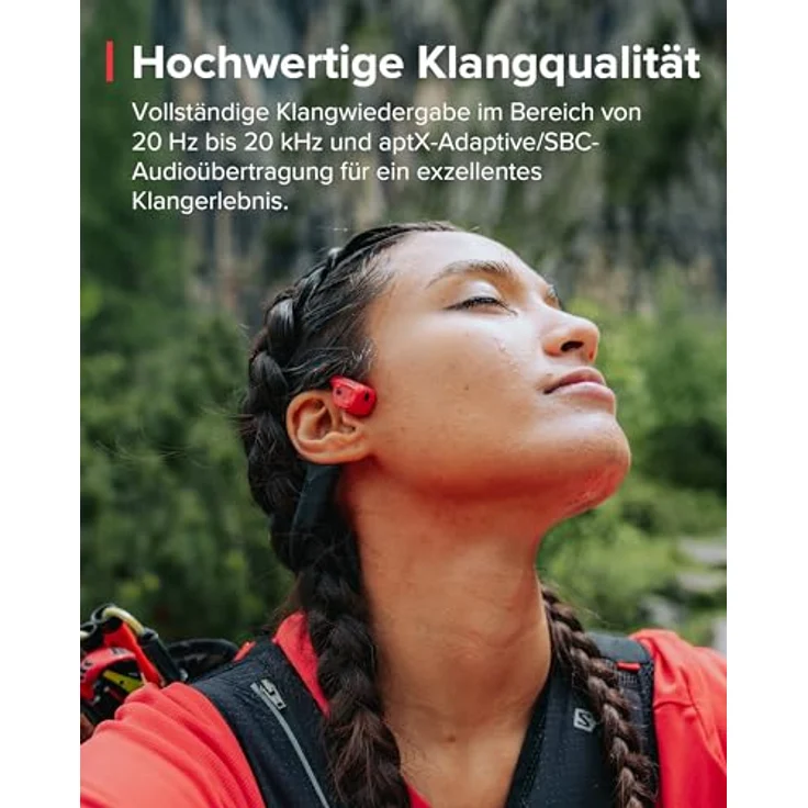 SUUNTO Wing Open-Ear Knochenschall Kopfhörer, Bluetooth Kabellos Sport Kopfhörer, Kopfbewegungssteuerung, Eingebaute HD Mikrofon, IP67 Verschleißfest, Sicherheitsleuchten, bis zu 30 Std Akkulaufzeit – Bild 2