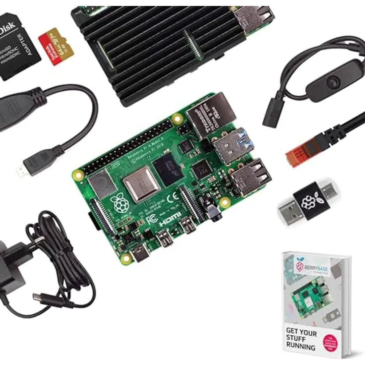 BerryBase Raspberry Pi 4B, 4GB Advanced Kit mit 64-Bit Quad-Core Prozessor, Dual-Display bis 4K, und umfangreicher Konnektivität