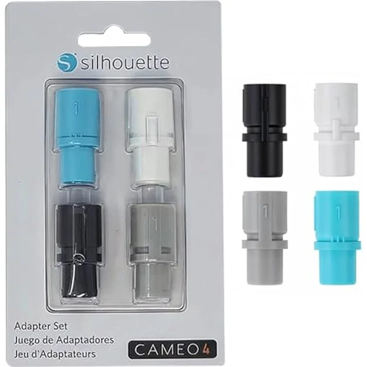 Silhouette America Silhouette Werkzeugadapter Set für Cameo 4, 4 Adapter in weiß, schwarz, grau und blau zur Nutzung von älteren Silhouette-Werkzeugen – Bild 2