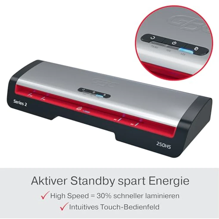 GBC Laminiergerät 250HS, Hochgeschwindigkeits-Laminierer für A3-Dokumente, 500 mm/min, 75-125 µm, EU Version – Bild 8