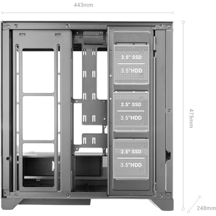 Mars Gaming MCLCDXW, Midi Tower PC, Weiß, ATX, micro ATX, Mini-ITX, gehärtetes Glas, Gaming mit IPS Display und RGB Beleuchtung – Bild 7