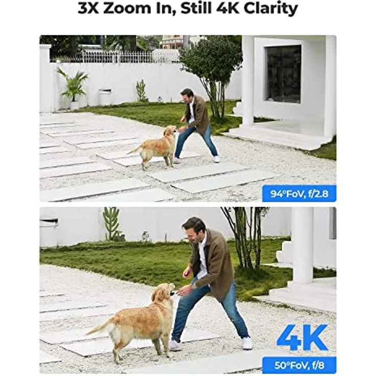 Reolink 4K PTZ PoE Überwachungskamera Aussen, 3X Optischem Zoom, Kamera Outdoor mit Personen-/Fahrzeug-/Tiererkennung, Automatischer Verfolgung, Zwei-Wege-Audio, Farbnachtsicht, E1 Outdoor PoE – Bild 3