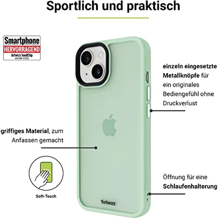 ARTWIZZ IcedClip für iPhone 12 - 12 Pro - 13 Schutzhülle Hülle Schutz Case Clip iPhone 13 (6.1'), Mint-Green – Bild 4
