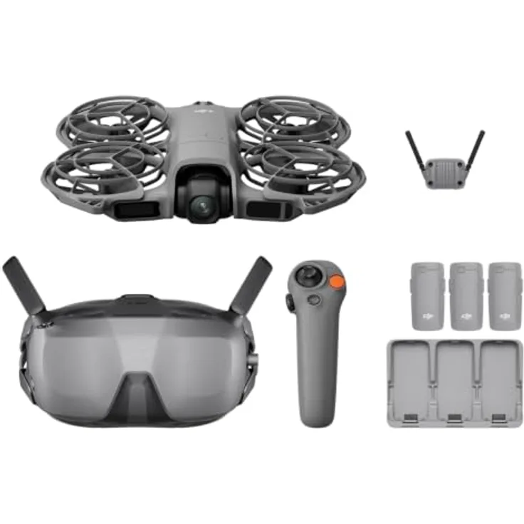 DJI Neo 2 Motion Fly More Combo, 4K Ultra HD Drohne mit omnidirektionaler Hinderniserkennung, DJI Goggles N3, DJI RC Motion 3, 3 Akkus und Ladestation