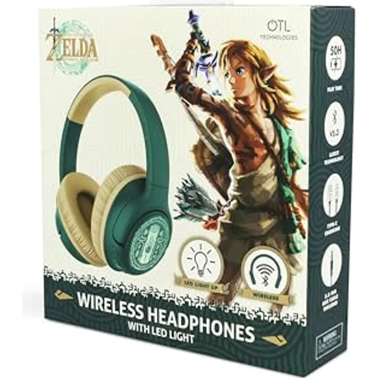 OTL Technologies The Legend of Zelda TEARS of The Kingdom, Kabellose faltbare Kopfhörer mit LED-Licht, Bluetooth V5.3, 50 Stunden Wiedergabezeit, geeignet für Kinder ab 8 Jahren – Bild 3