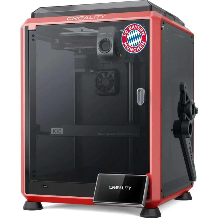 Creality K1C Bayern München Edition, 3D Drucker mit 600 mm/s Geschwindigkeit und Ganzmetall-Hotend, Rot