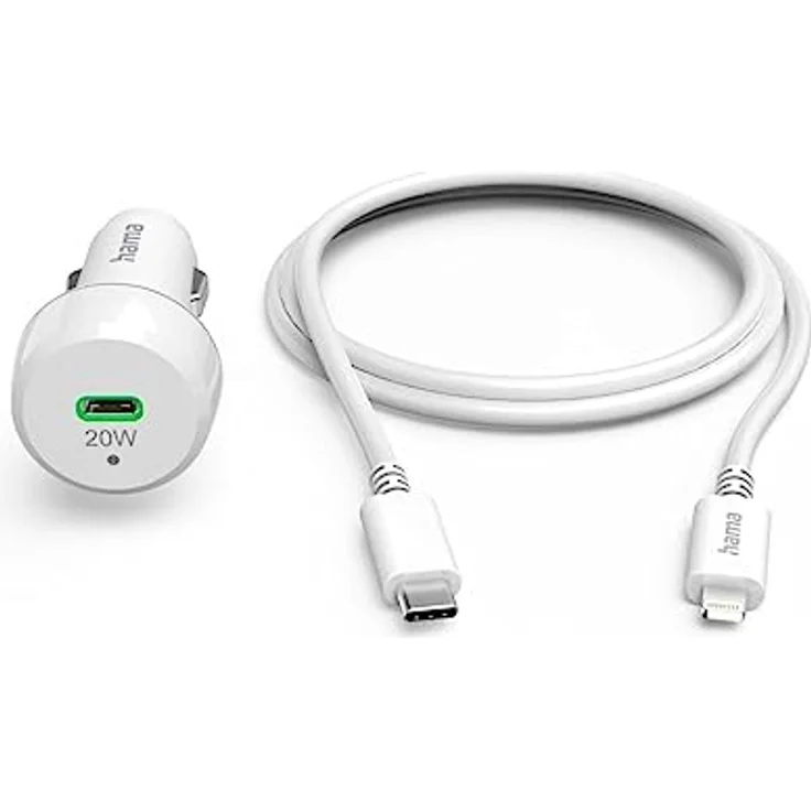 Hama KFZ Ladegerät 20W (USB C - Lightning, Power Delivery, 1m, für Apple iPhone, schnell, Zigarettenanzünder-Buchse Auto) weiß – Bild 5