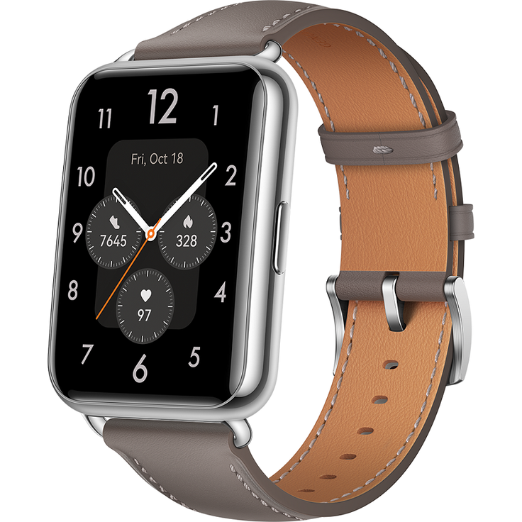 Huawei Watch Fit 2 Classic Edition Smartwatch GPS, Unisex, 44,2mm, Lederarmband, Nebula Gray – Bild 3