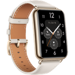 Huawei Watch Fit 2 Classic Edition Smartwatch GPS, Unisex, 44,2mm, Lederarmband, Moon White
