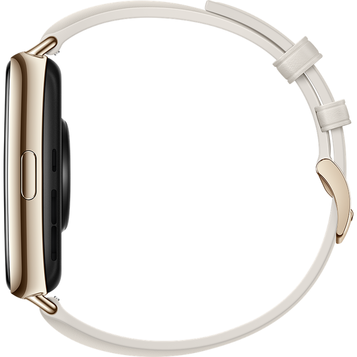 Huawei Watch Fit 2 Classic Edition Smartwatch GPS, Unisex, 44,2mm, Lederarmband, Moon White – Bild 5