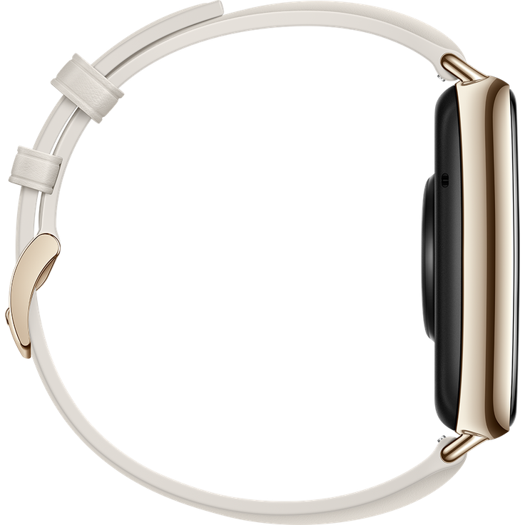 Huawei Watch Fit 2 Classic Edition Smartwatch GPS, Unisex, 44,2mm, Lederarmband, Moon White – Bild 4