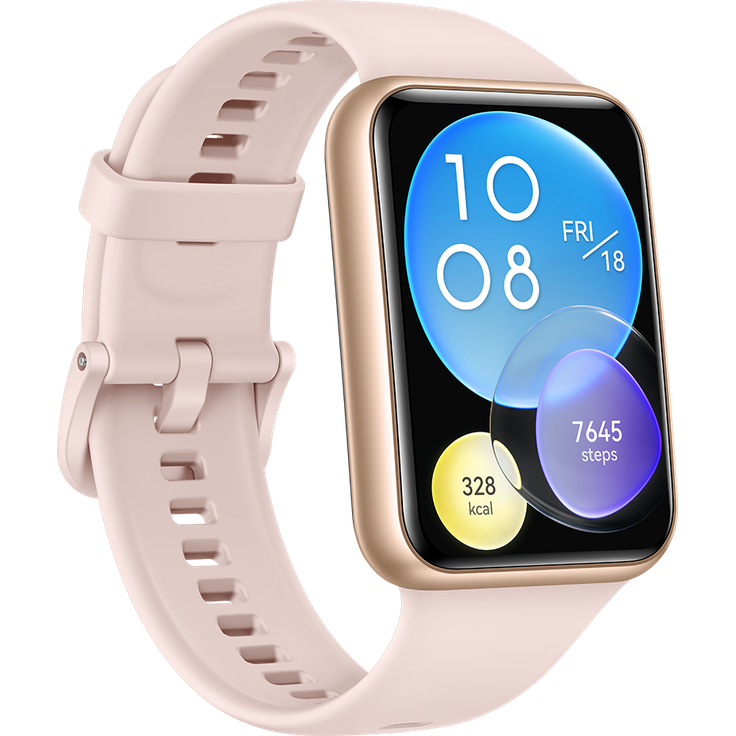 Huawei Watch Fit 2 Active Edition Smartwatch GPS, Unisex, 44,2mm, Silikonarmband, Sakura Pink – Bild 1