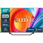 Hisense 43A7HQ 108 cm (43 Zoll) QLED Smart TV (Ultra HD, HDR, Direct LED) HD-Triple-Tuner (Sat, Antenne, Kabel) Energieklasse G (DE-Modell) - Preisvergleich