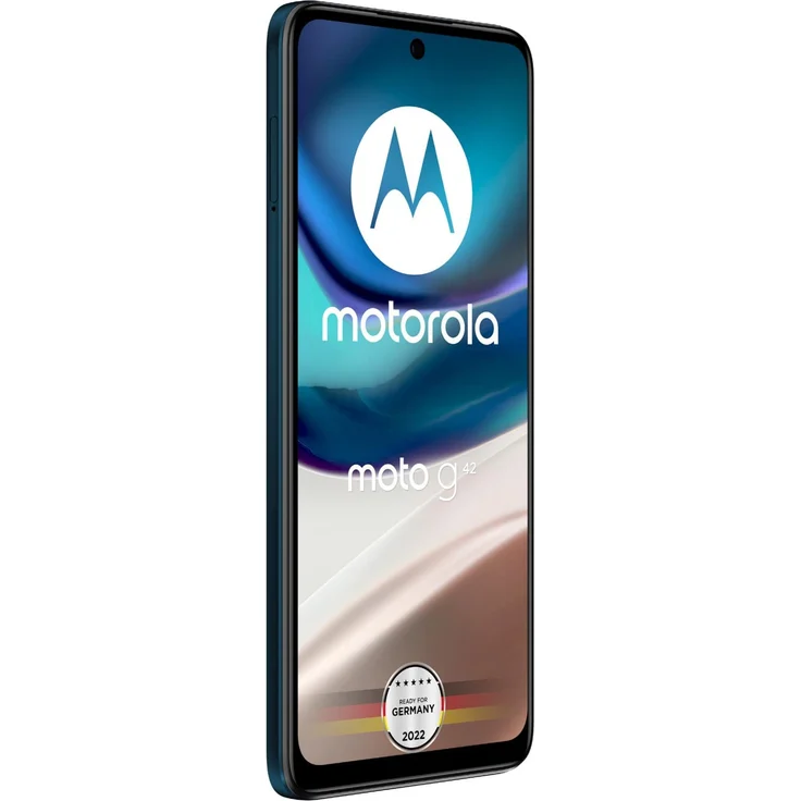 Motorola Moto G42 Smartphone 16,25cm (6,4 Zoll) AMOLED-Display, 64GB interner Speicher, 4GB RAM, Dual-SIM, Nano-SIM, Android 12, Atlantic Green – Bild 5