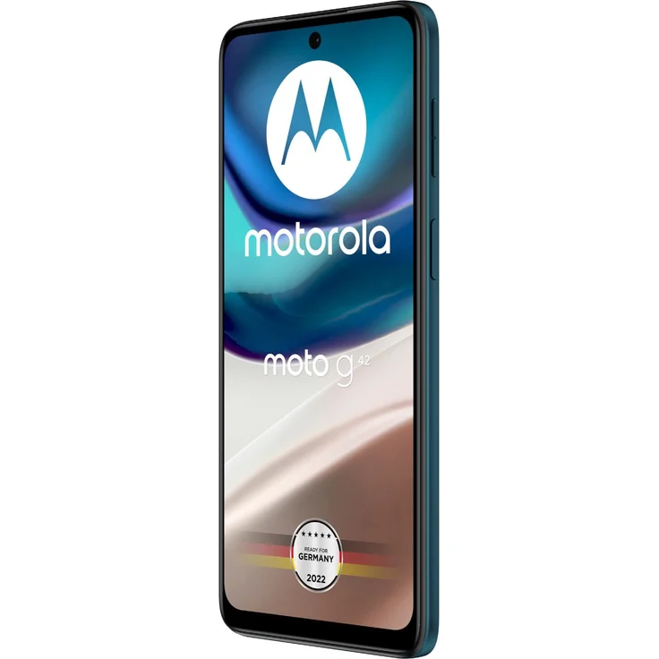 Motorola Moto G42 Smartphone 16,25cm (6,4 Zoll) AMOLED-Display, 64GB interner Speicher, 4GB RAM, Dual-SIM, Nano-SIM, Android 12, Atlantic Green – Bild 4