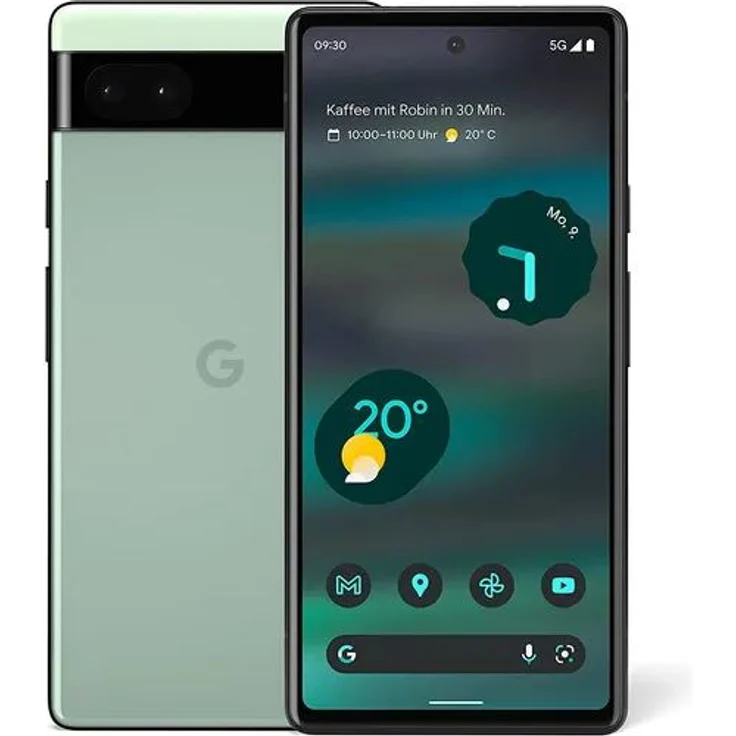 Google Pixel 6a 5G Smartphone 15,49cm (6,1 Zoll) OLED-Display, 128GB interner Speicher, 6GB RAM, Dual-SIM, Android 12, Sage – Bild 1