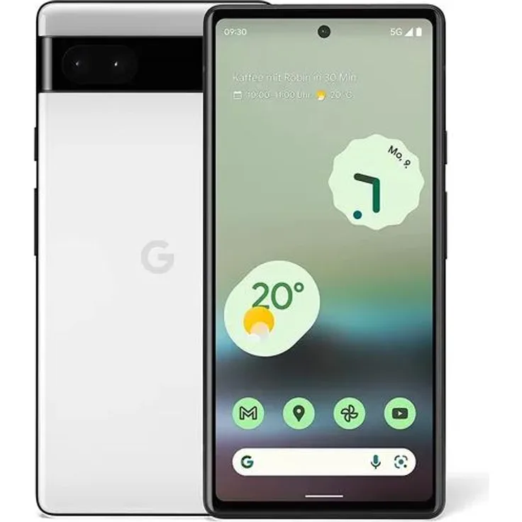 Google Pixel 6a 5G Smartphone 15,49cm (6,1 Zoll) OLED-Display, 128GB interner Speicher, 6GB RAM, Dual-SIM, Android 12, Chalk