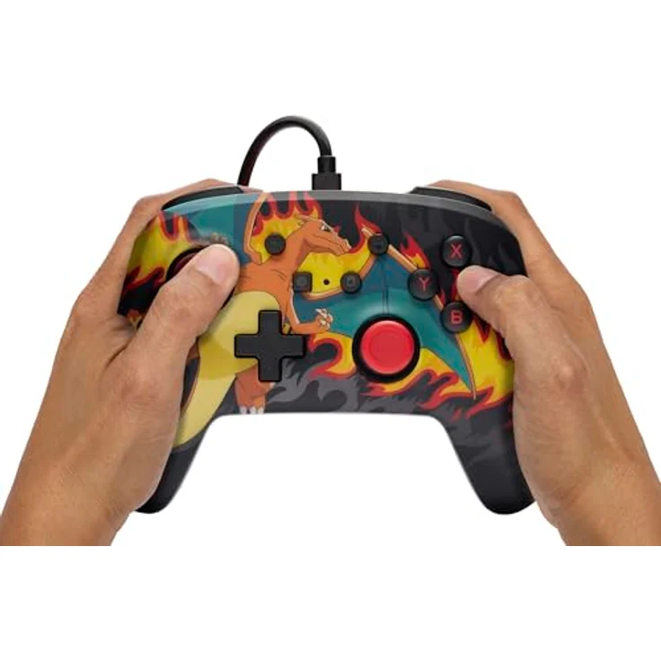 PowerA Verbesserter kabelgebundener Controller für Nintendo Switch - Charizard-Feuersturm, Offiziell lizenziert, 3,5-mm-Audiobuchse, Programmierbare Tasten – Bild 2