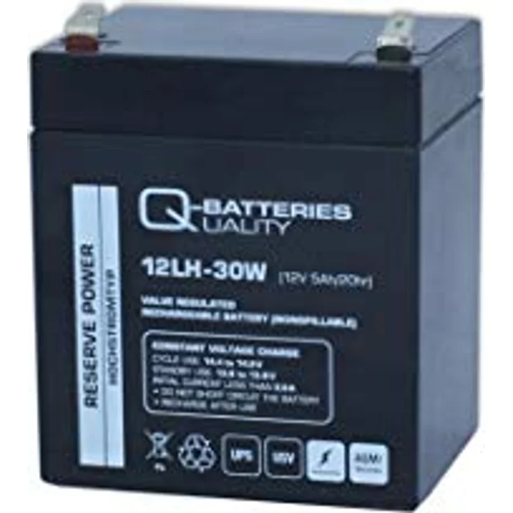 Q-Batteries 12LH-30W 12V 5Ah Blei-Vlies-Akku AGM VRLA Hochstrom USV – Bild 2