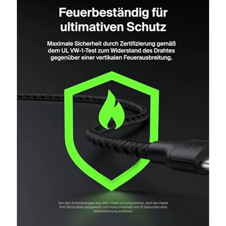 Belkin BoostCharge Pro USB C Kabel, 3 m, Schwarz, Schnellladung bis zu 240 W – Bild 8