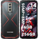 DOOGEE Blade 10 Pro Outdoor Smartphone 2024, 16GB+256GB(2TB), 6.56'' HD+, 50MP+8MP Camera, Baustellenhandy 5150mAh, Rot