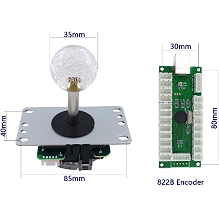SJ@JX Arcade Game LED DIY Kit, Joystick Controller mit mechanischen BLACK SWITCH Tasten, Zero Delay USB Encoder, kompatibel mit Windows und Raspberry Pi RetroPie – Bild 3