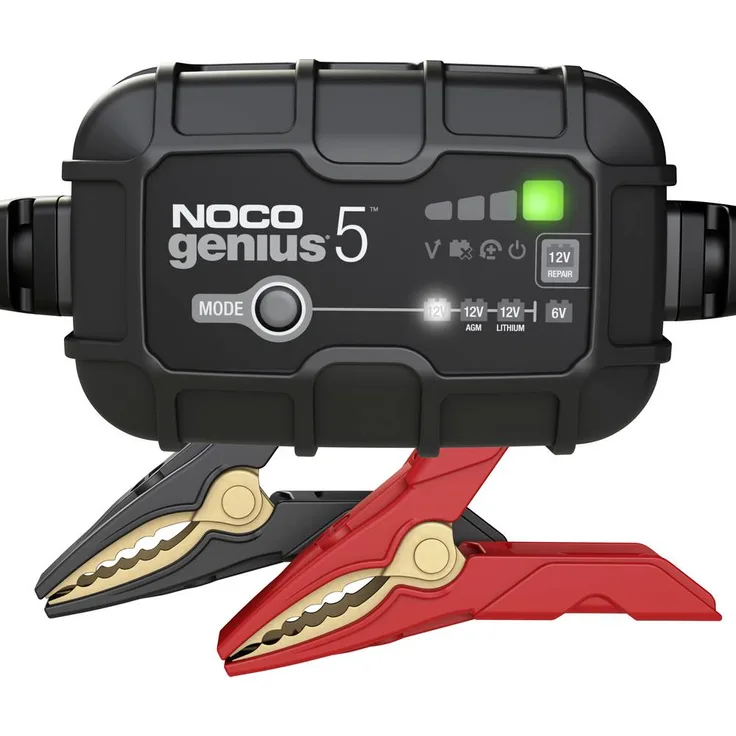 NOCO GENIUS5EU 5A Kfz-Ladegerät 6V/12V, intelligentes Ladegerät für Blei- und Lithium-Batterien, kompakt und effizient