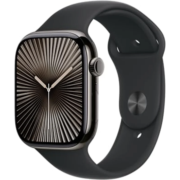 Apple Watch Band - Sportarmband - 46 mm - Schwarz - M/L, innovativer Verschluss und Hochleistungs-Fluorelastomer – Bild 2